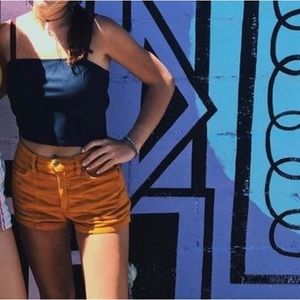 Burnt orange free people corduroy shorts.